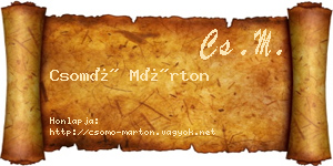 Csomó Márton névjegykártya